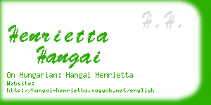 henrietta hangai business card